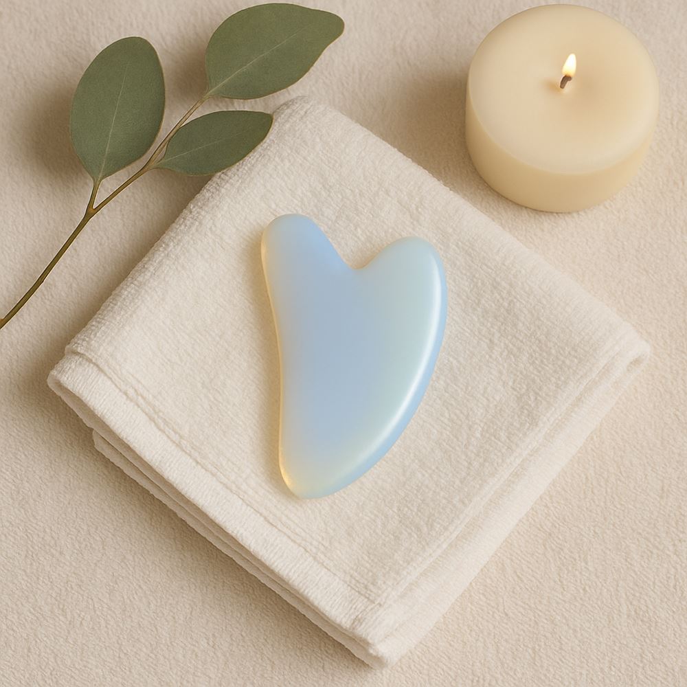 Gua Sha Facial Massage Tool, 8x5cm, Opalite