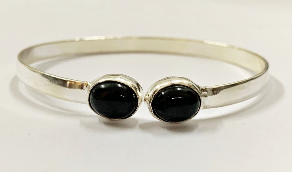Silver Plated Adjustable Oval Cuff Bangle