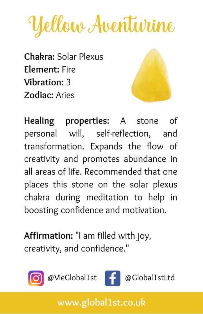 Crystal Cloud, 5x3x0.5cm, Yellow Aventurine