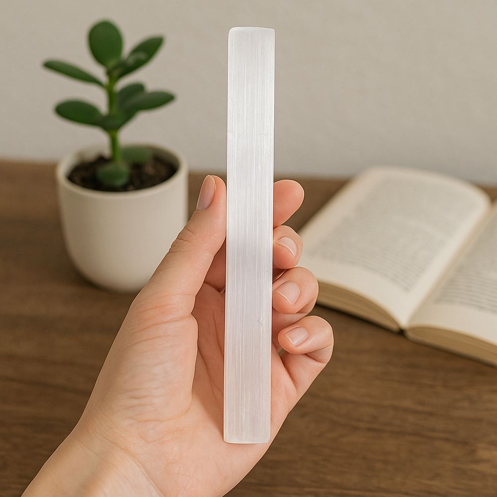 Selenite Wand, Flat Stick, 20cm
