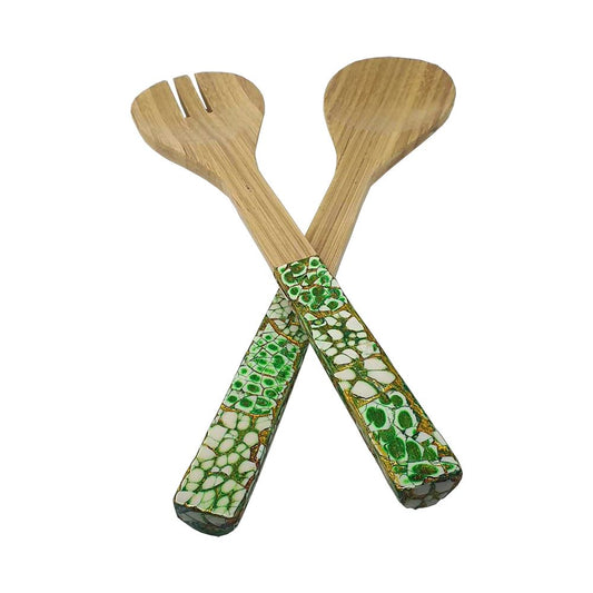 Bamboo Salad Servers, Green