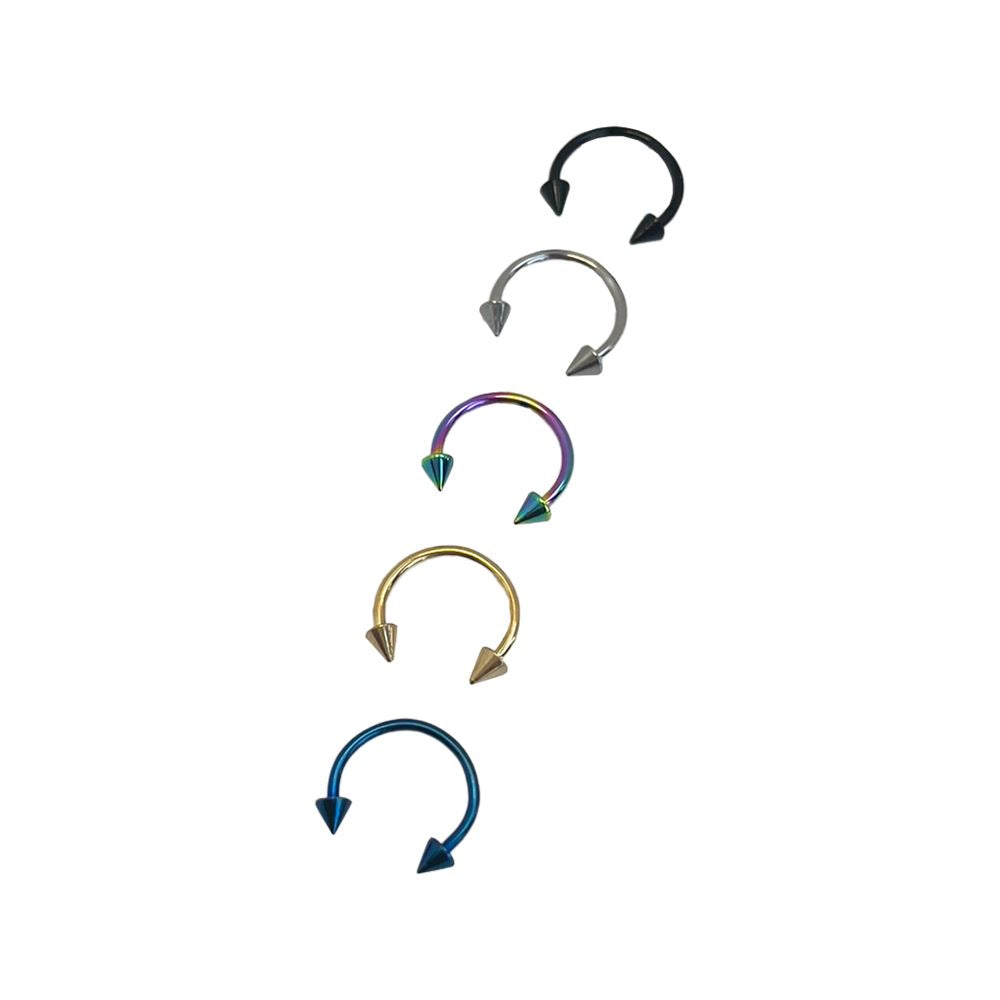 Horseshoe Nose Rings, Stainless Steel, Pack of 5