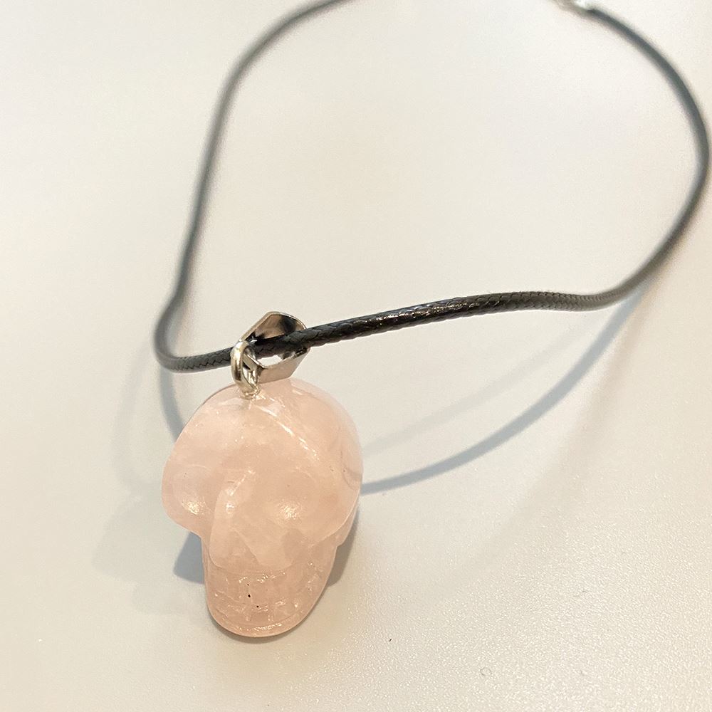 Crystal Skull Head Pendant with Black Cord