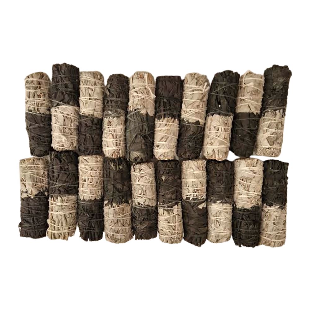 Smudge Stick, Reversible Sage Black and White, Positivity 4", Pack of 20