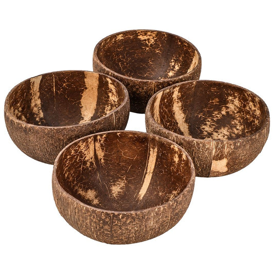 Natural Coconut Shell Bowls, Natural Uncoated Interior Small 8-11cm