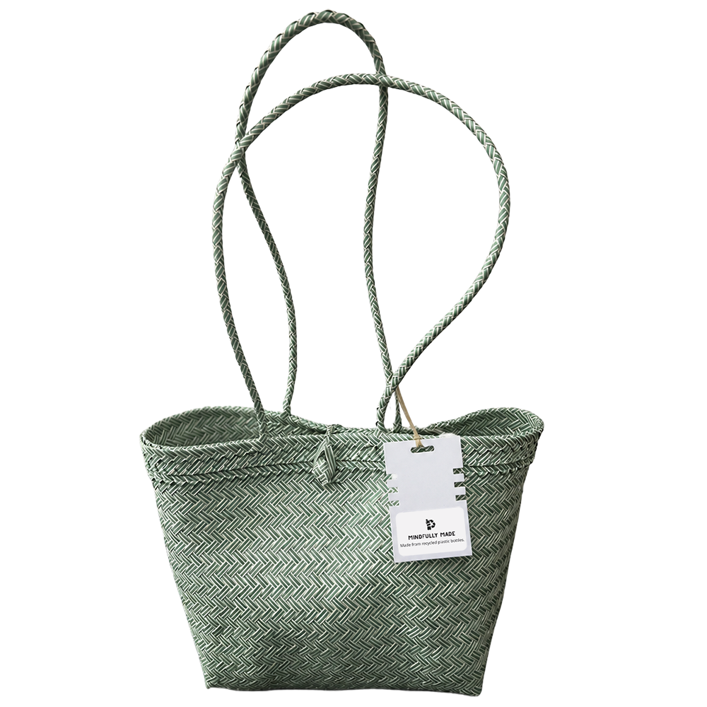 Recycled Plastic Woven Beach/Tote Long Strapped Bag, Large