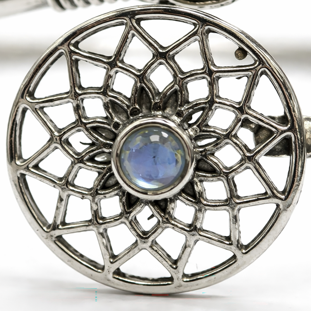 Silver-Plated Adjustable Dreamcatcher Cuff Bangle