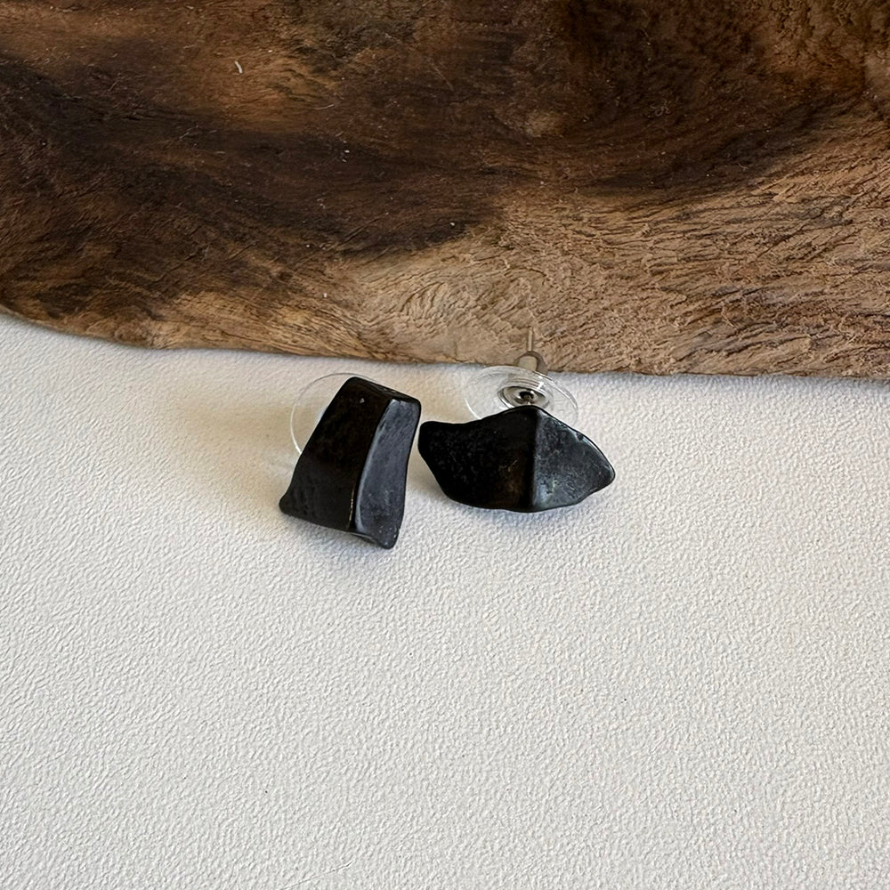 Gemstone Chip Stud Earrings, 1x1cm