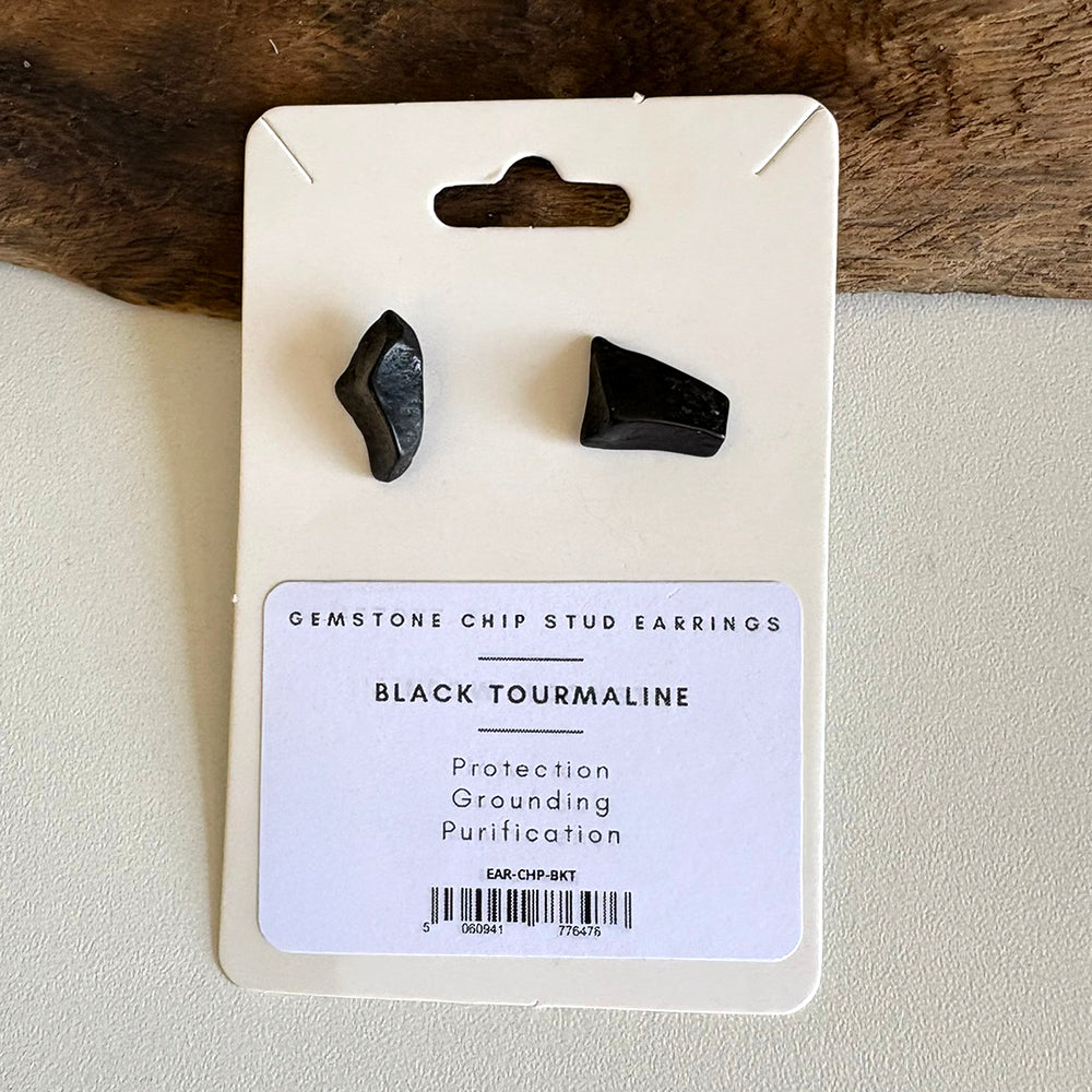 Gemstone Chip Stud Earrings, 1x1cm