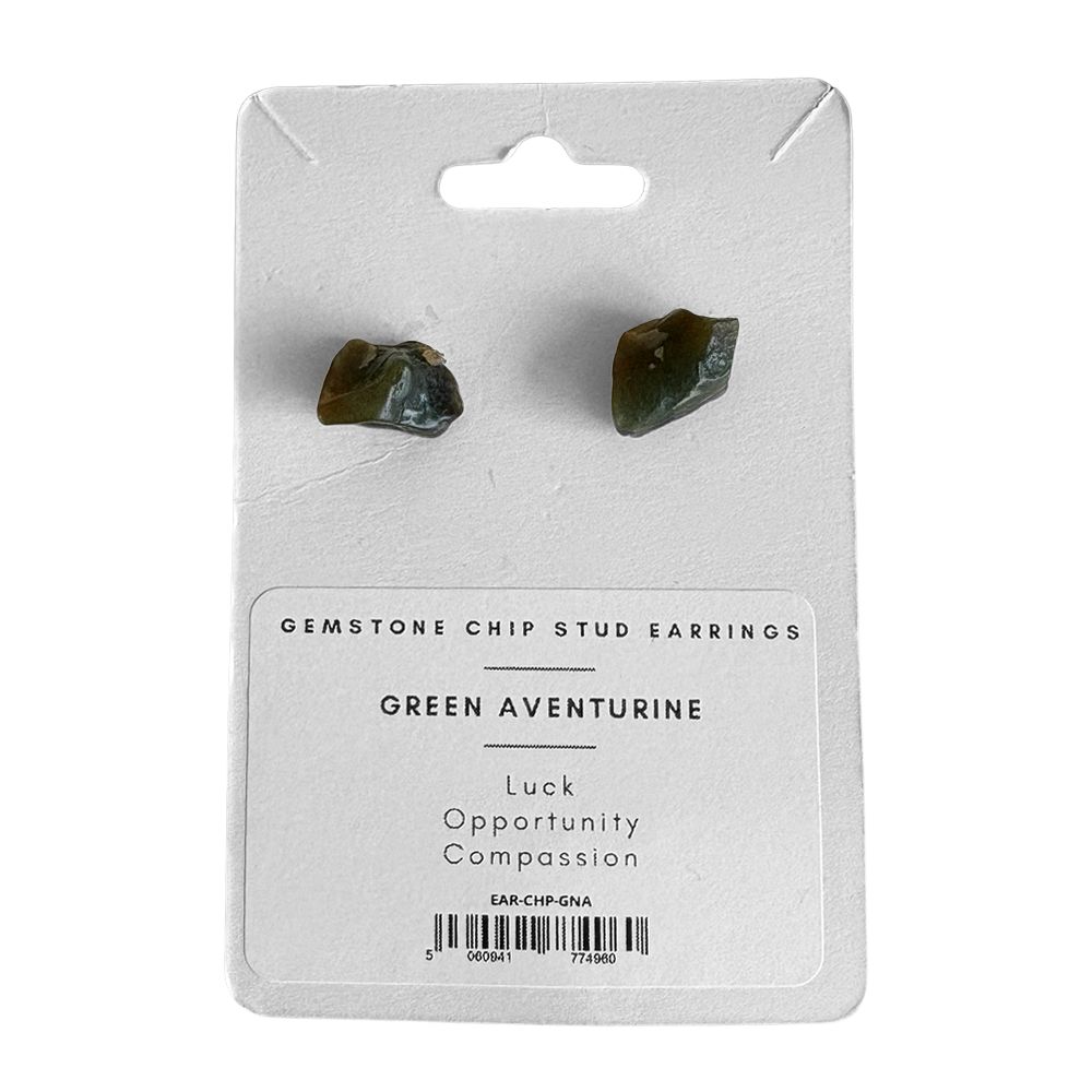 Gemstone Chip Stud Earrings, 1x1cm