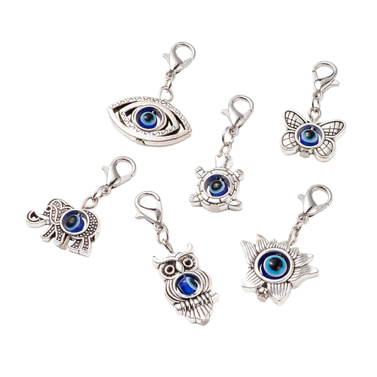 Evil Eye Assorted Shape Mini Keychain, Single