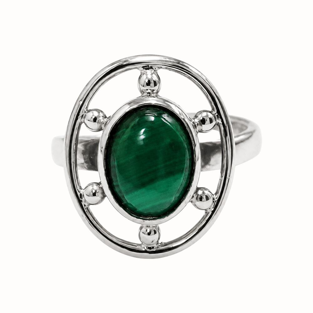 Studded Oval Cabouchon Ring 13
