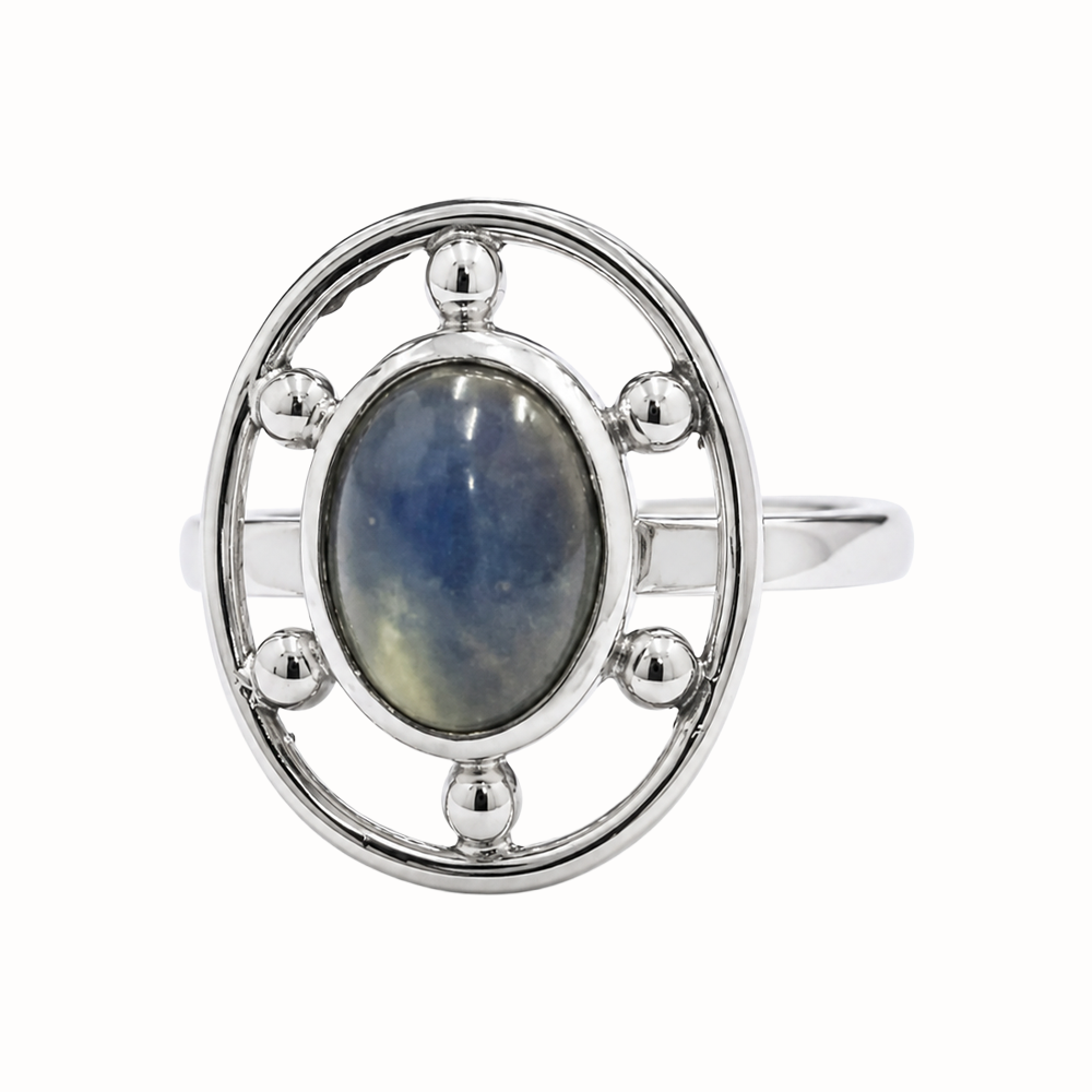 Studded Oval Cabouchon Ring 13