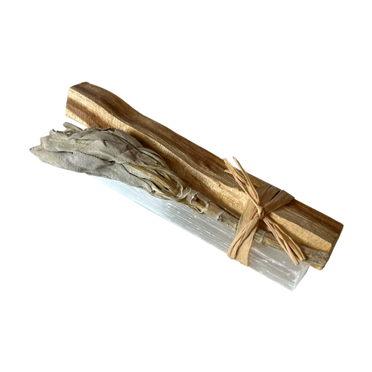Mini Smudge Cluster, White Sage with Palo Santo and Selenite 4"