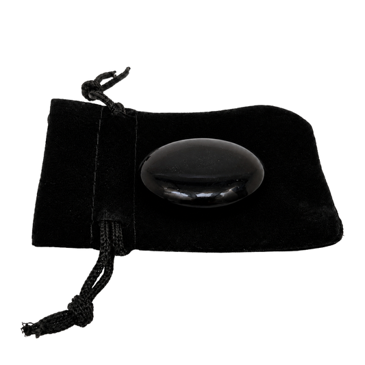 Worry Thumb Stone, Black Agate