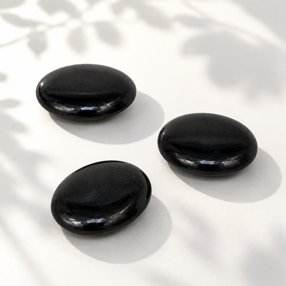Worry Thumb Stone, Black Agate