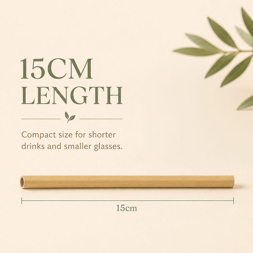 Bamboo Straws, 15cm, 50 pcs