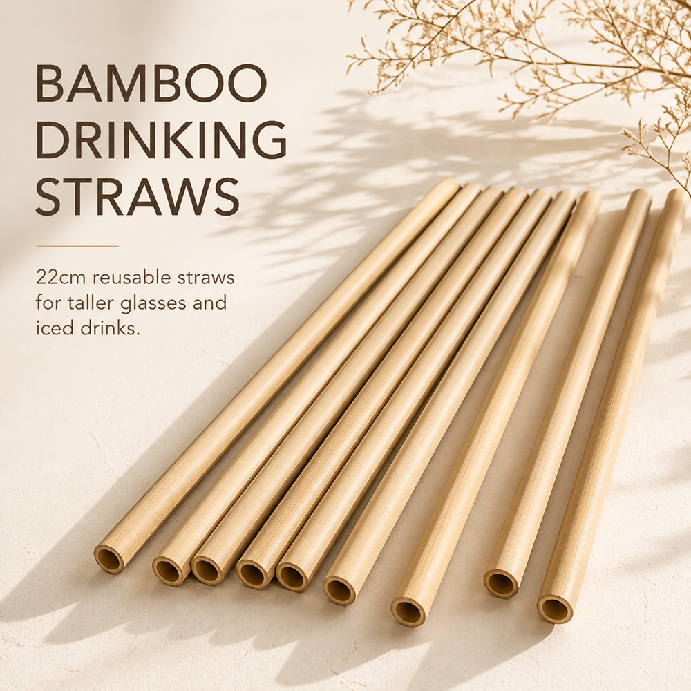 Bamboo Straws, 22cm, Singles
