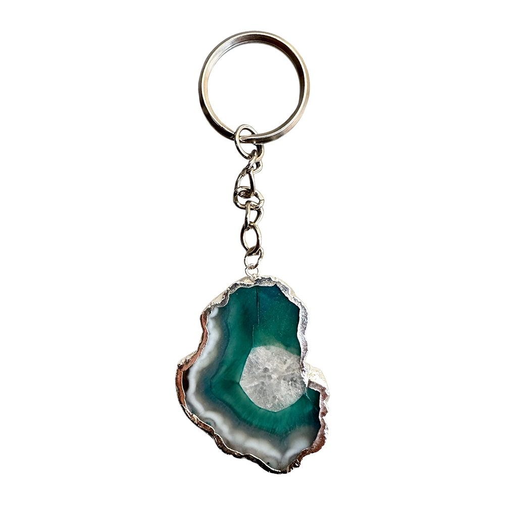 Agate Slice Keychain