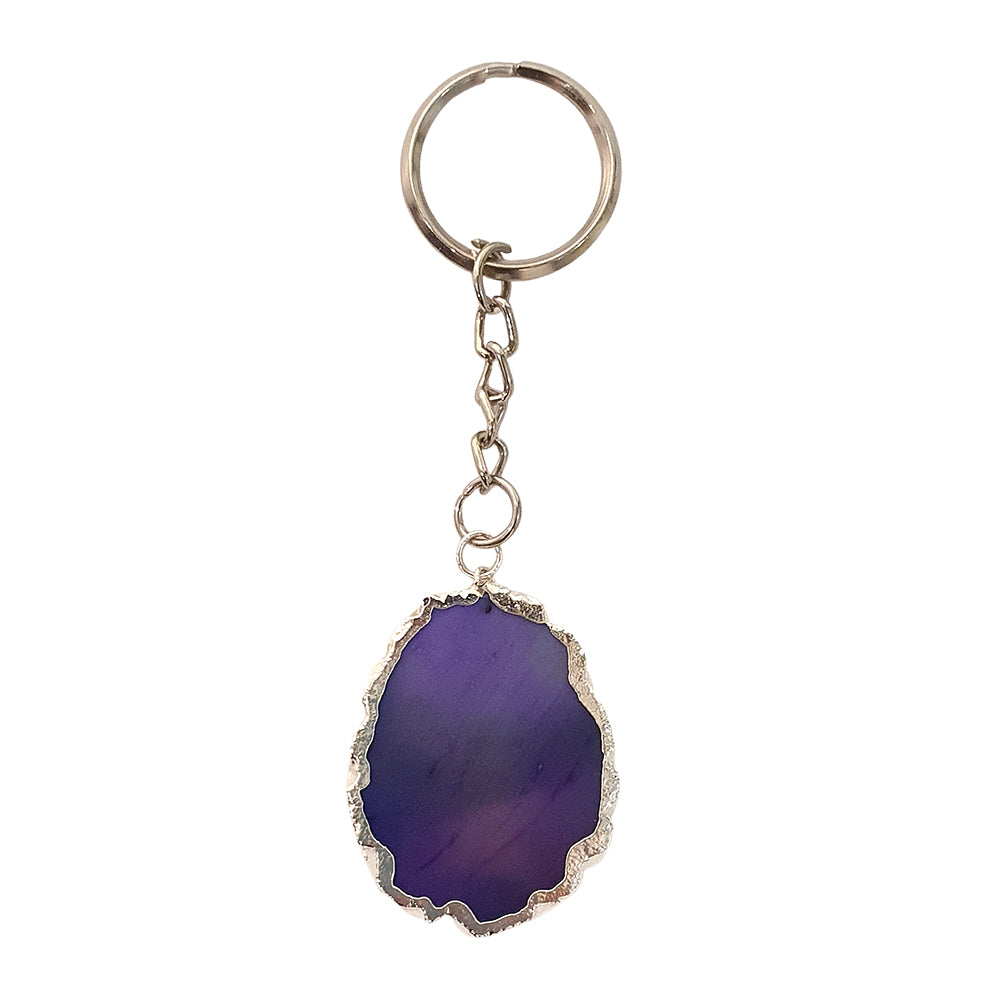 Agate Slice Keychain