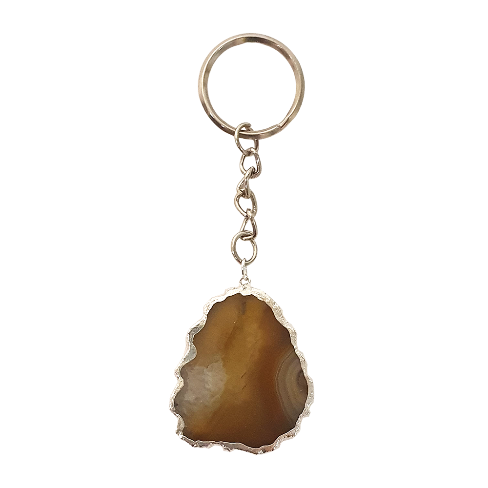 Agate Slice Keychain