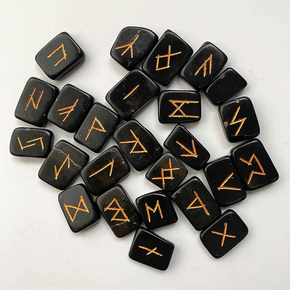 Rune Set with Pouch, Rectangular
