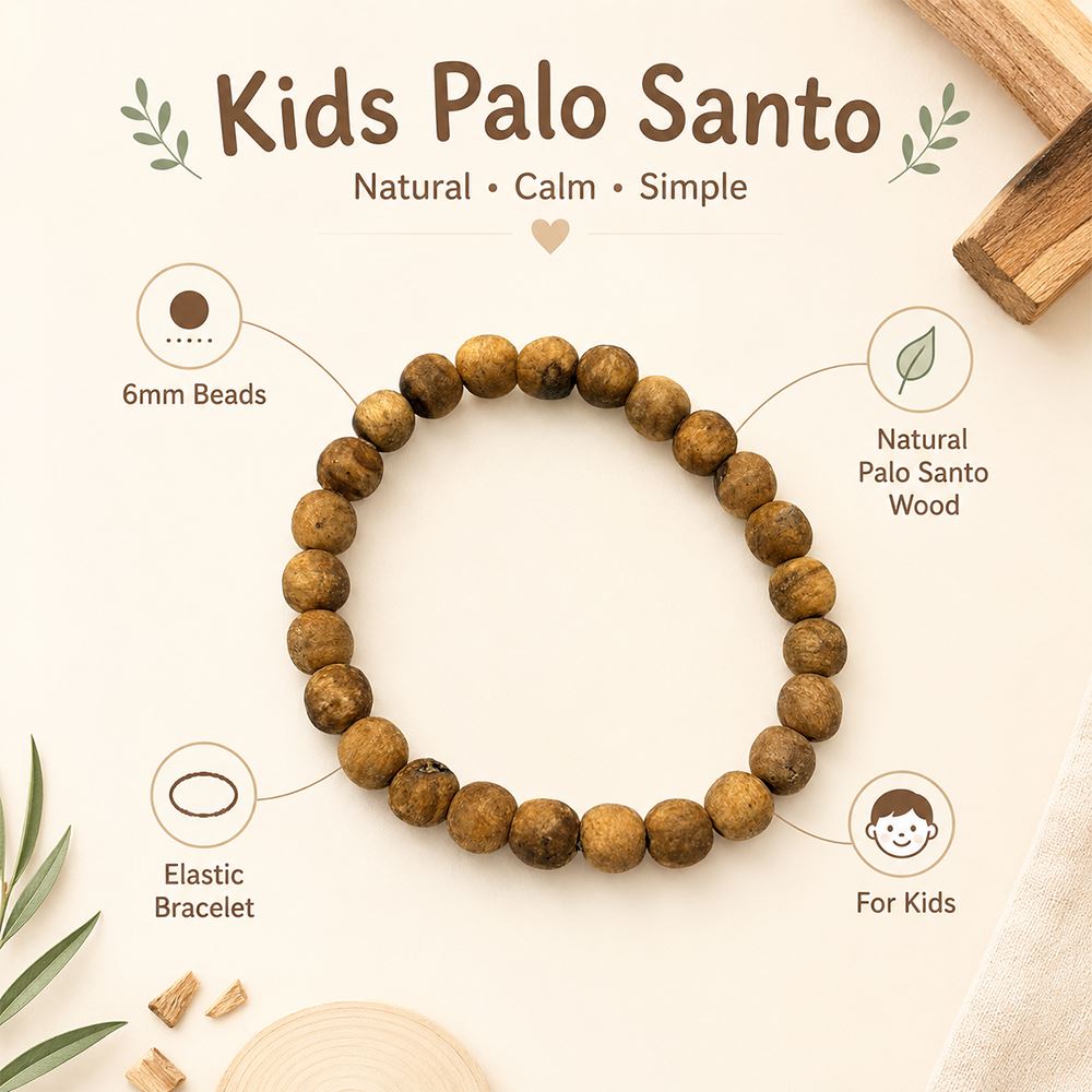 Palo Santo Wood Bracelet for Kids, 6mm Beads