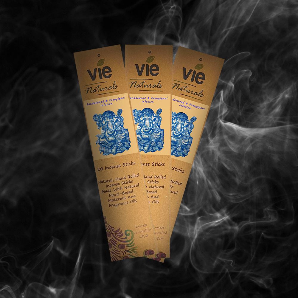 Premium Incense Sticks, Sandalwood & Frangipani Infusion (20x3 Packs) with Incense Holder