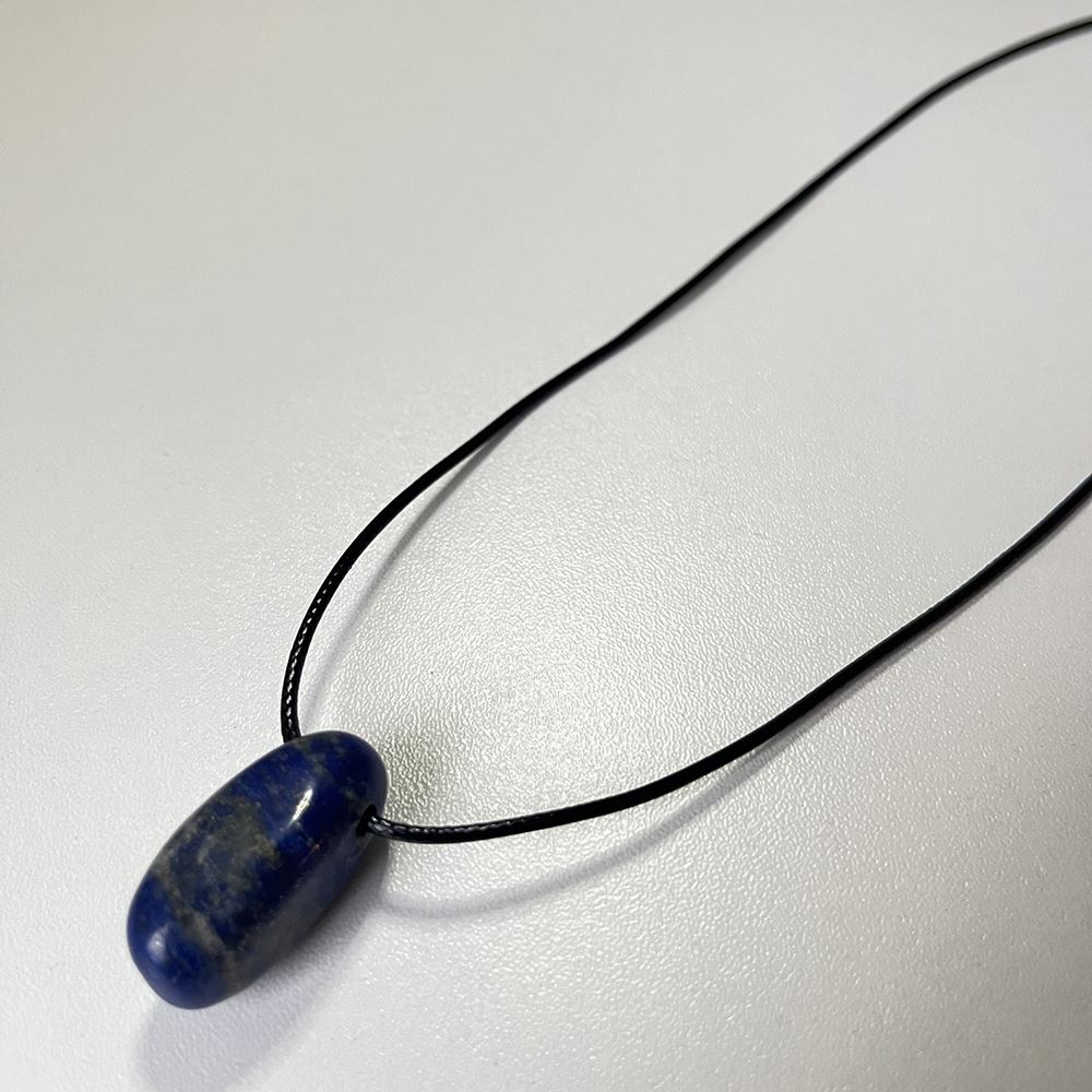 Tumbled Pendant, Black Cord