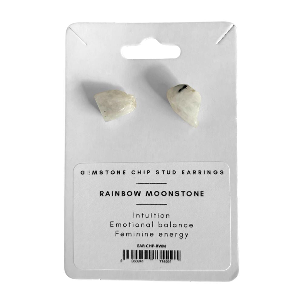 Gemstone Chip Stud Earrings, 1x1cm