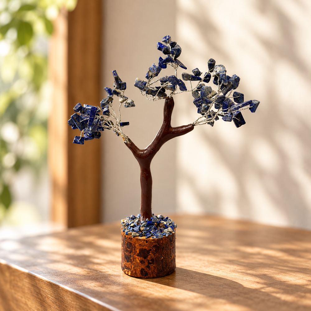 Gemstone Tree, 100 Beads, 18cm, Lapis Lazuli