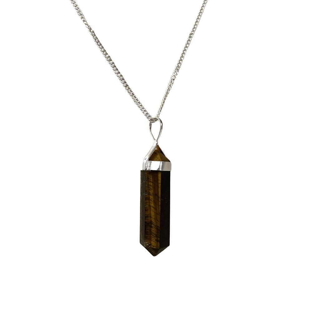 Double Point Pencil Pendant, Silver Chain