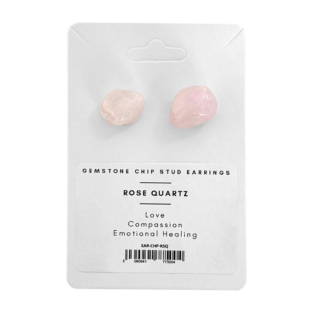Gemstone Chip Stud Earrings, 1x1cm
