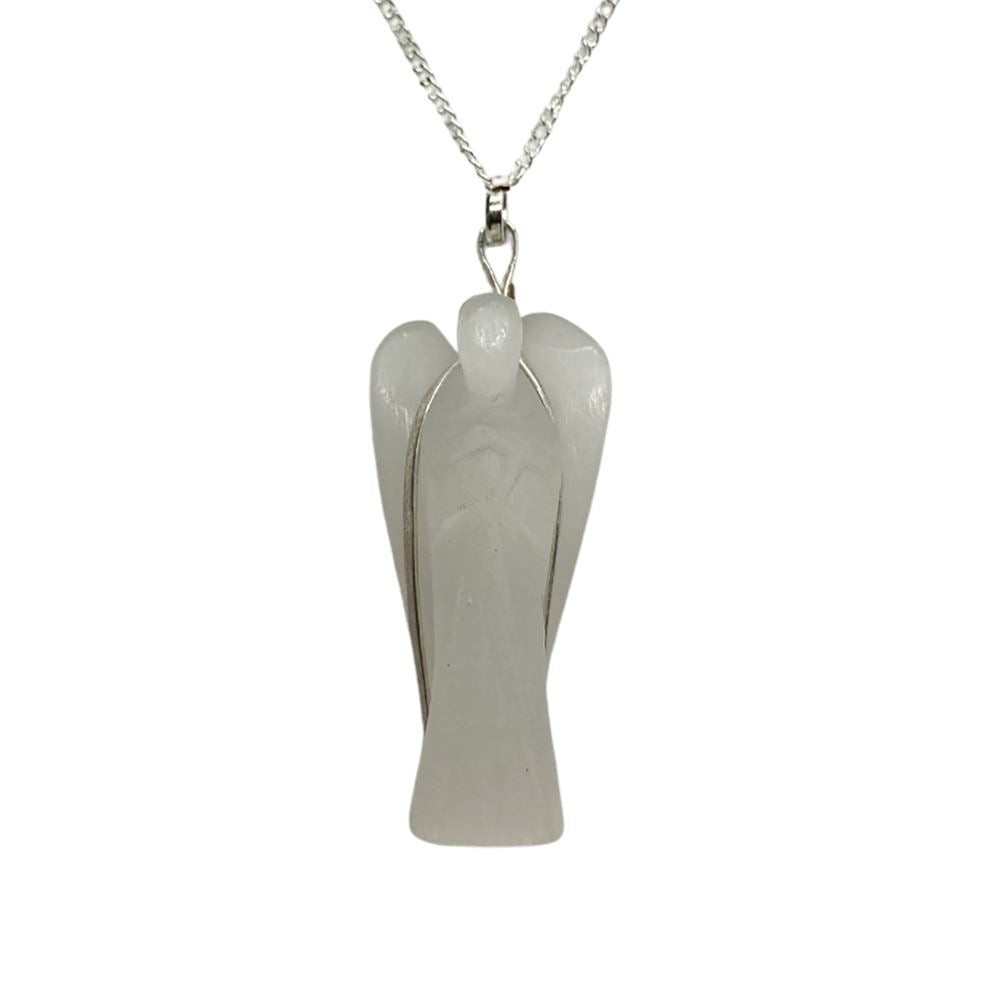 Crystal Angel Pendant with Silver Chain, 3-4cm