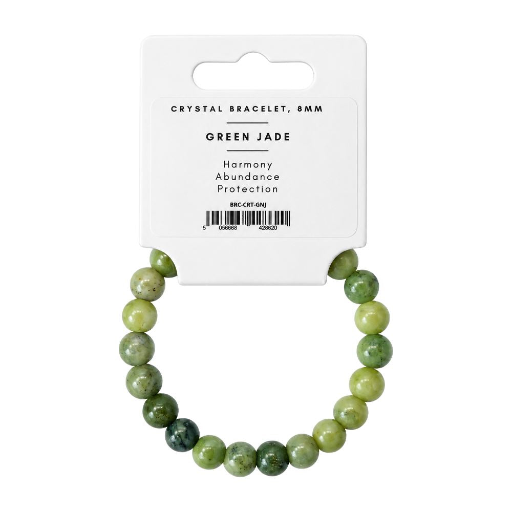 Crystal Bracelet, 8mm, Green Jade