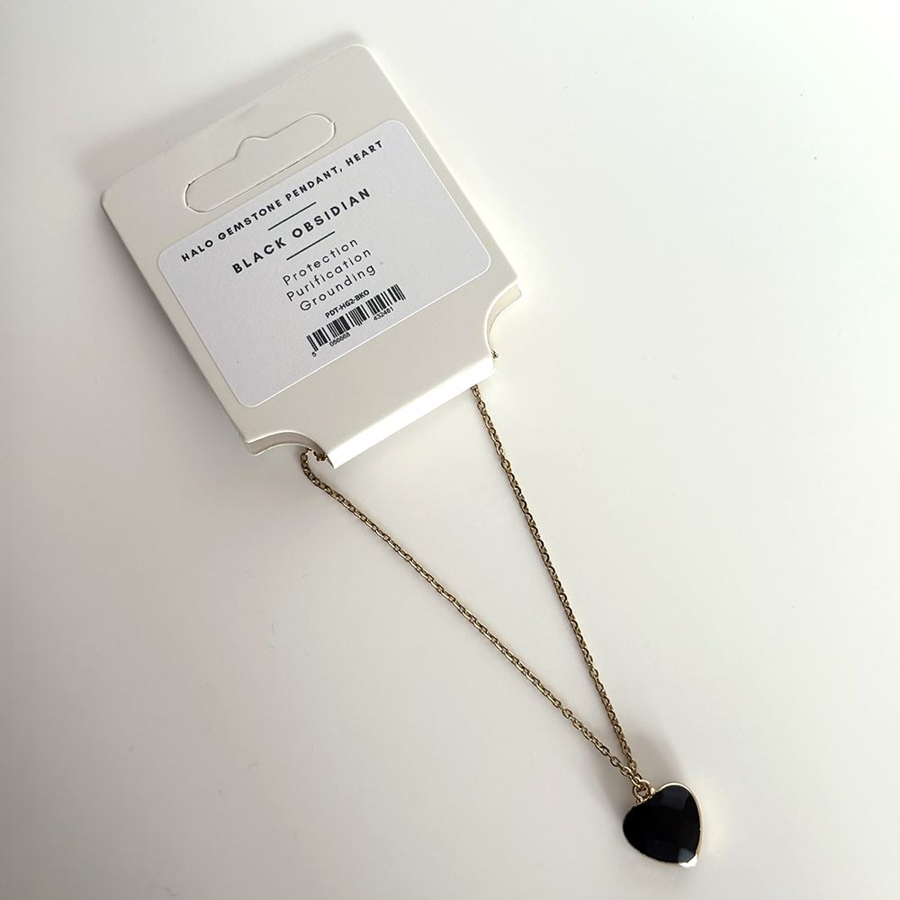 Halo Gemstone Pendant, Heart