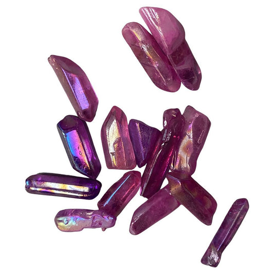 Electroplated Quartz Points, 2-3cm, Pack of 6