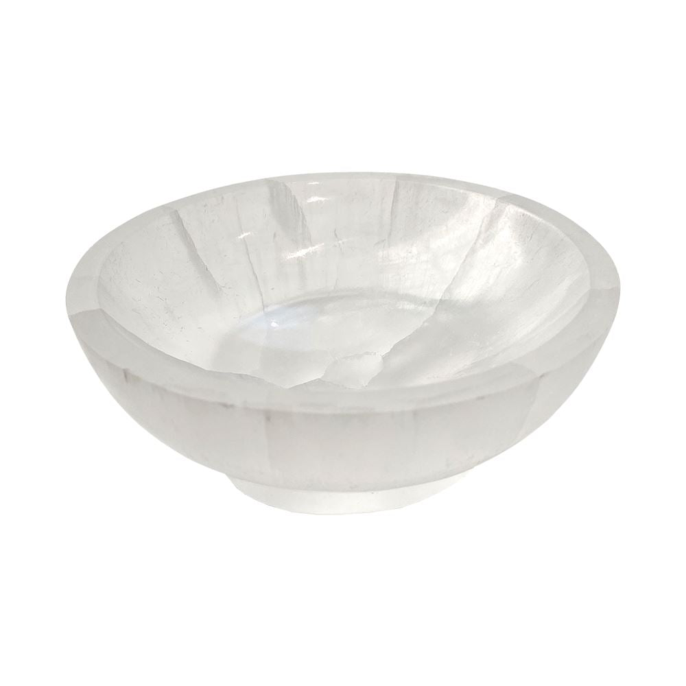 Selenite Bowl with Base, 10cm