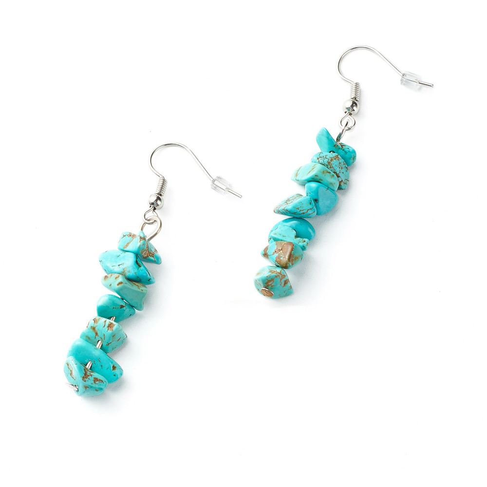 Gemstone Chips Dangle Earrings