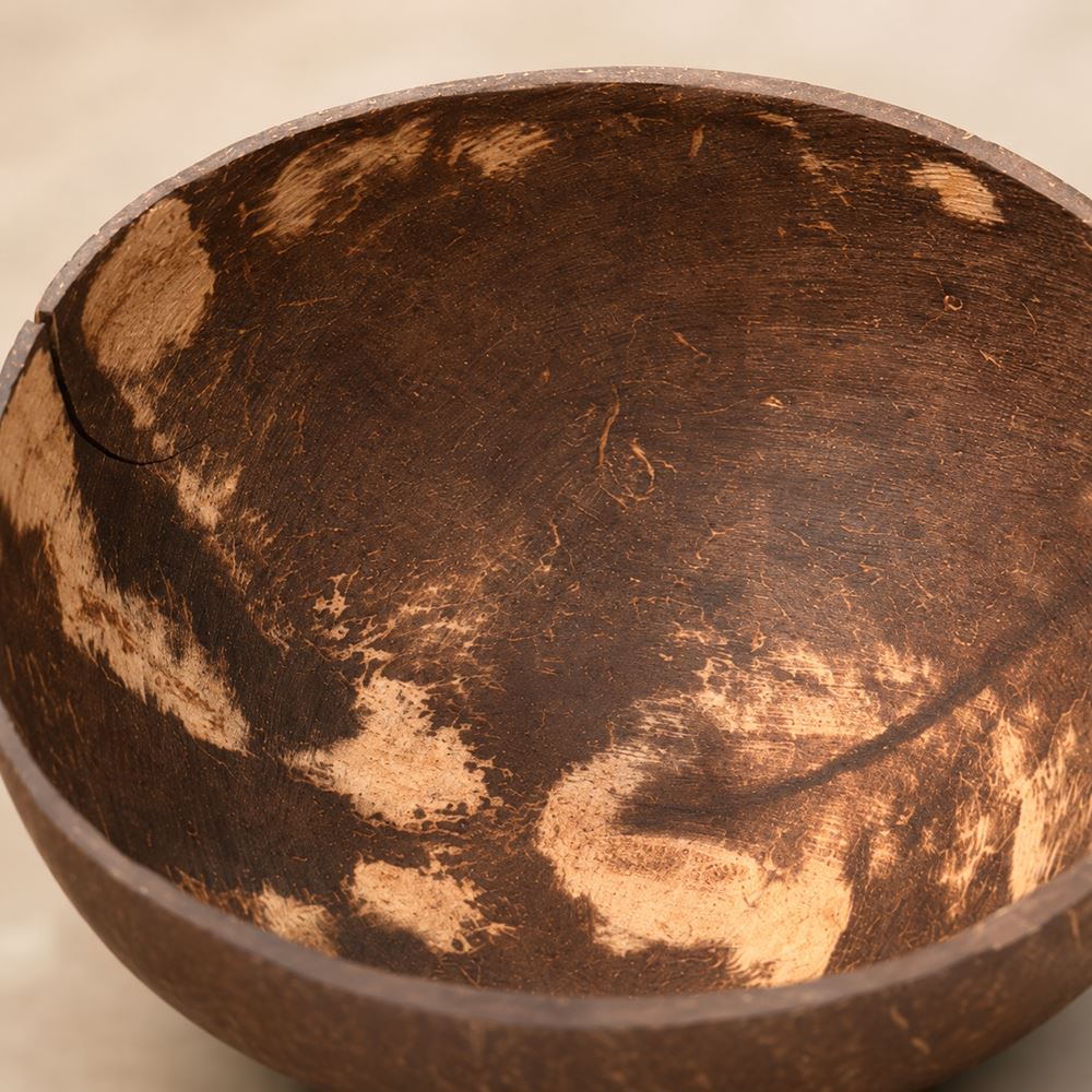 Natural Coconut Shell Bowls, Natural Uncoated Interior Small 8-11cm