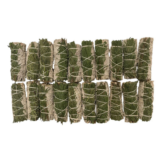 Smudge Stick, White Sage and Cedar 4", Pack of 20