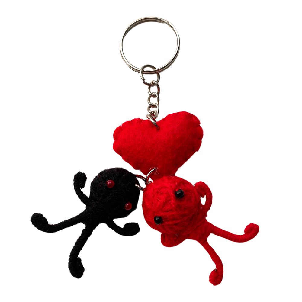 Voodoo String Doll Keychain, 7cm