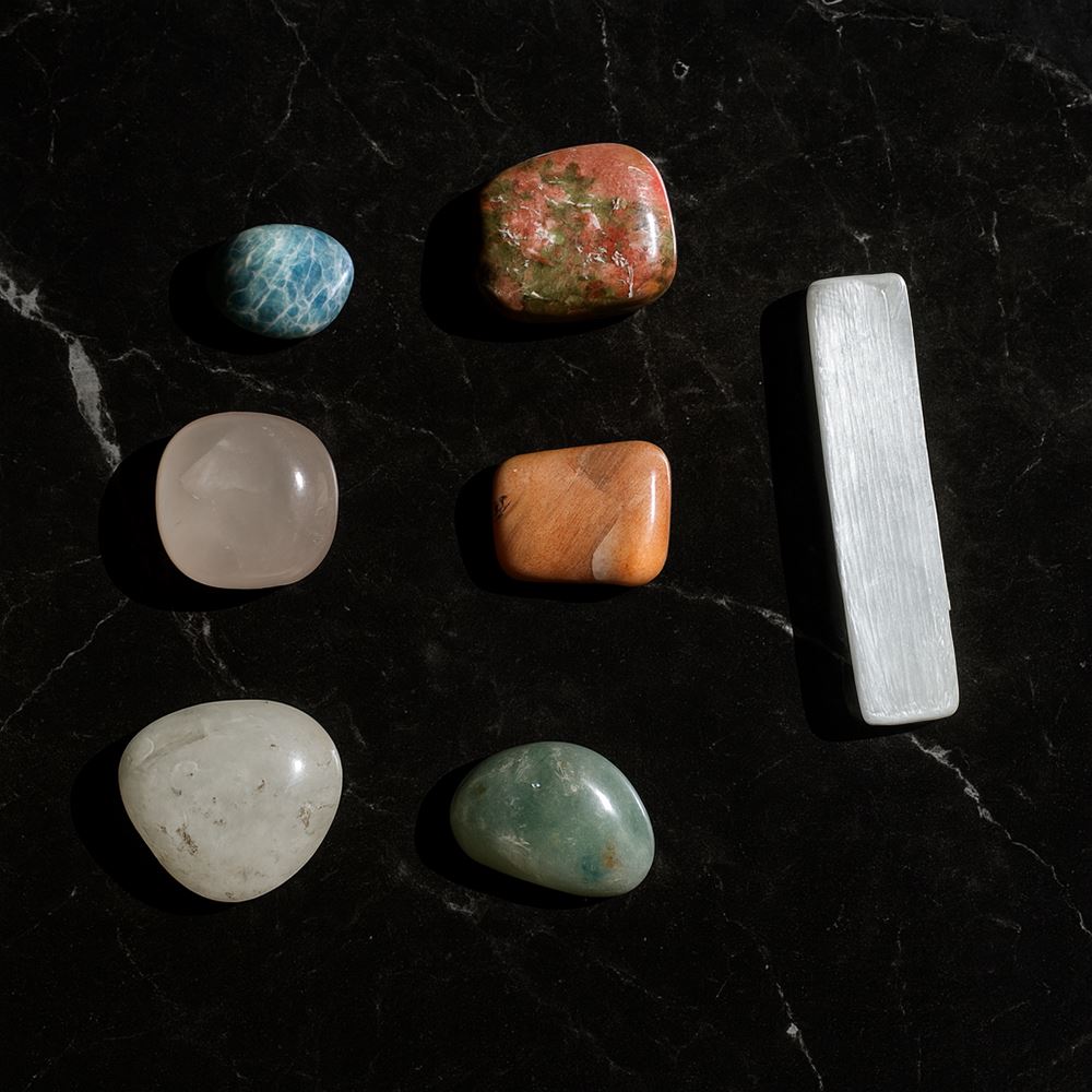 Tumbled Crystals & Selenite Set