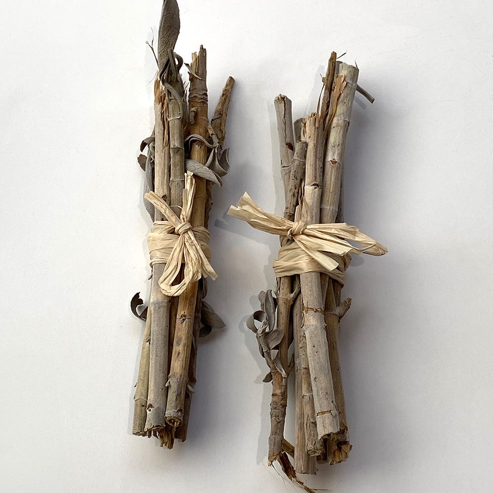 Mini Smudge Cluster, White Sage Stems 4"