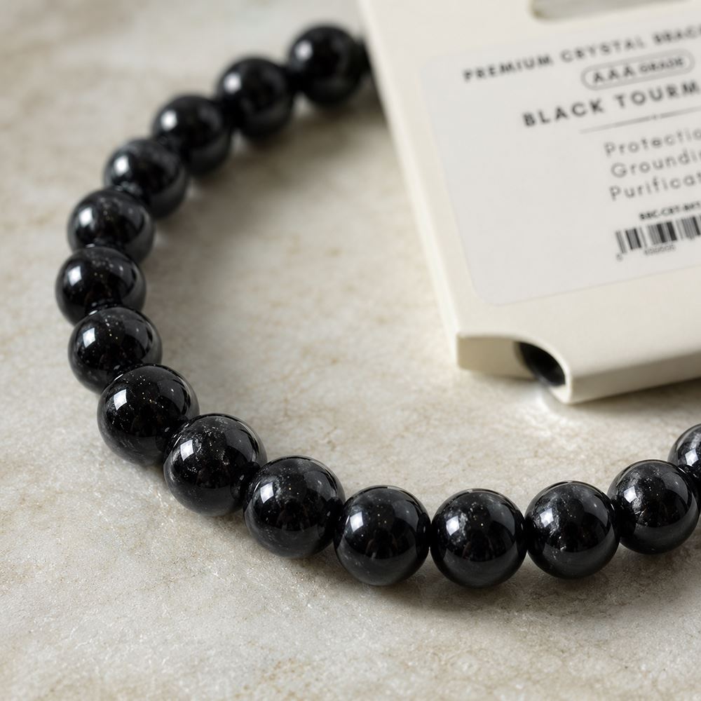 AAA Crystal Bracelet, 8mm, Black Tourmaline