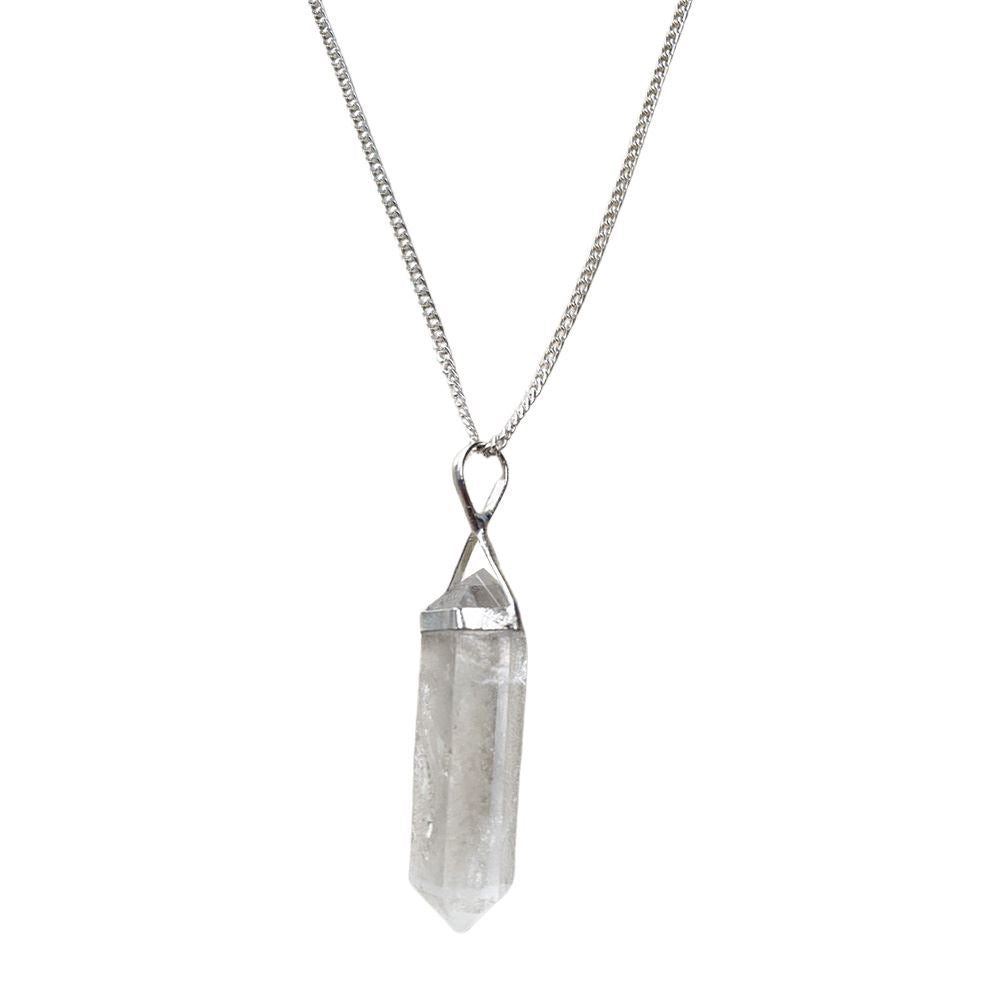 Double Point Pencil Pendant, Silver Chain