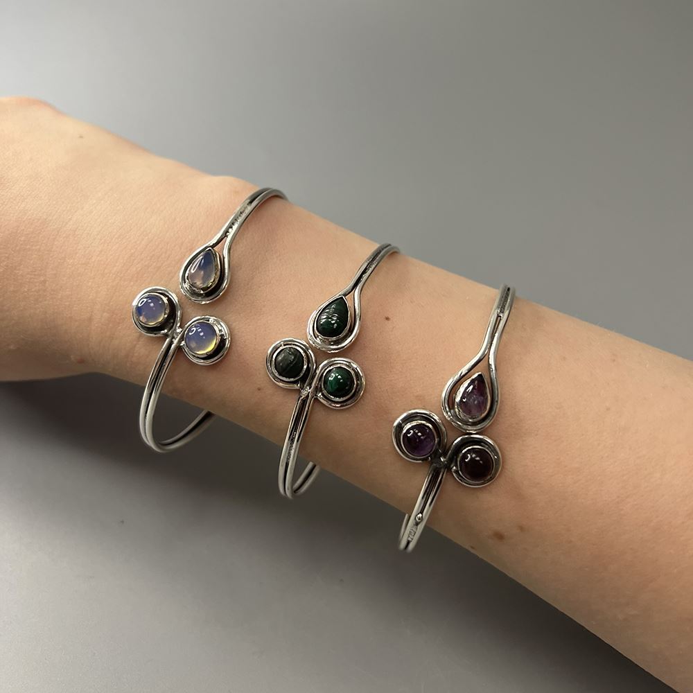 Silver Plated Adjustable Trinity Cuff Bangle