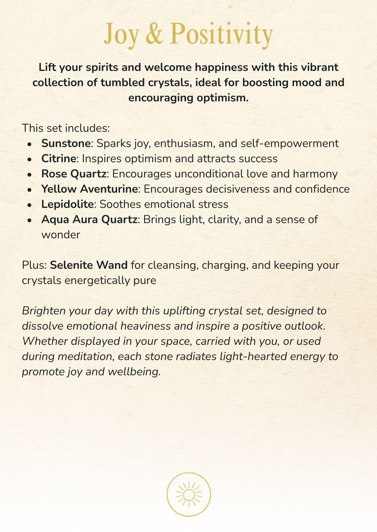 Tumbled Crystals & Selenite Set