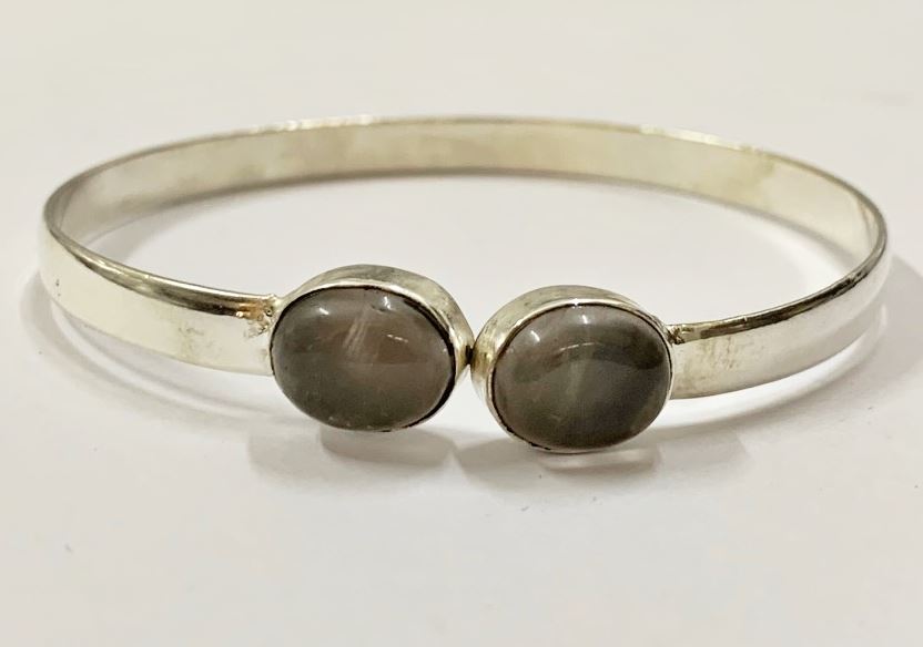 Silver Plated Adjustable Oval Cuff Bangle