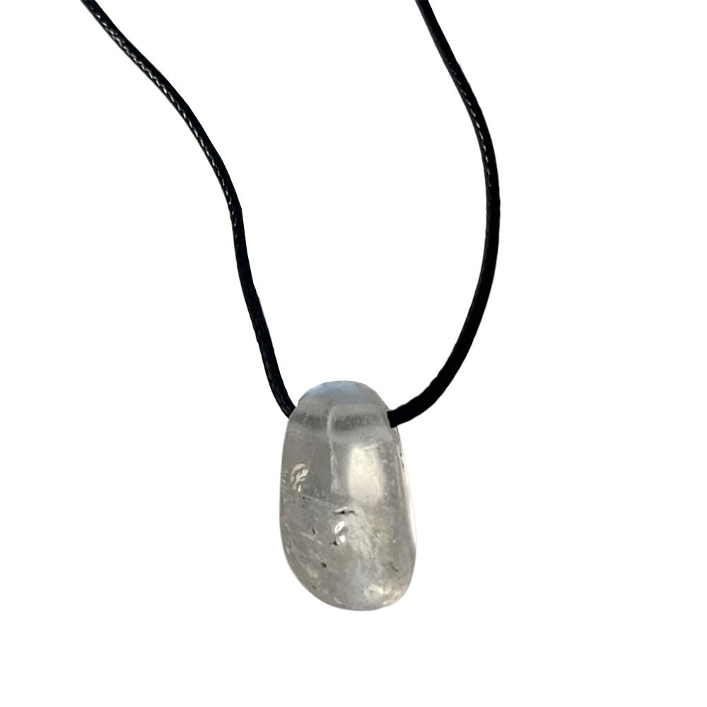 Tumbled Pendant, Black Cord